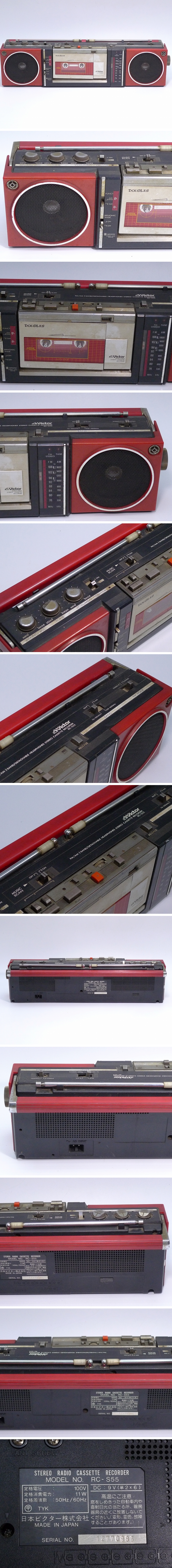 101466 12 VICTOR/ビクター ステレオラジオカセットレコーダーRC-S55